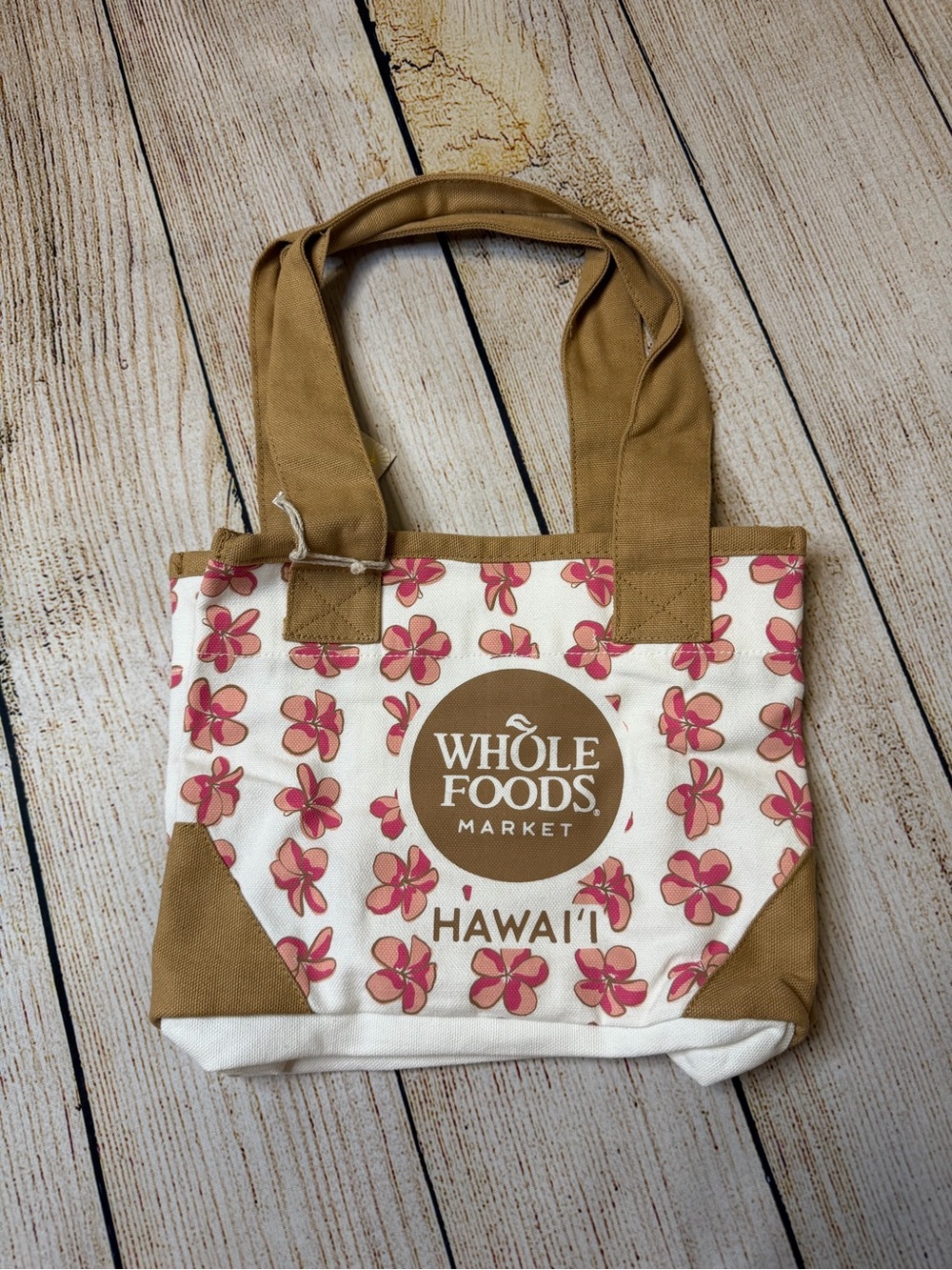 Whole Foods Hawaii Plumeria Flower Tote Mini NWT - Picture 2 of 14